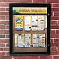26 x 36 Enclosed Cork Board for Outdoors, Illuminated, with Locking Door - Black