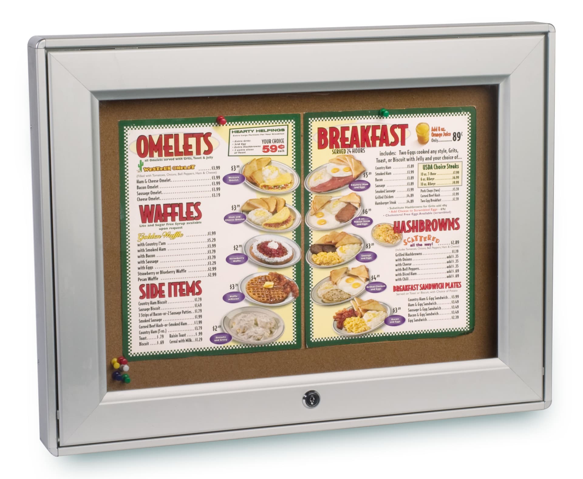 Outdoor Corkboard: w/Locking Door 13" x 19"