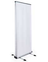 Outdoor retractable banner display frame flexes in wind