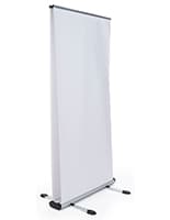 Wide outdoor retractable banner frame with center spring pole