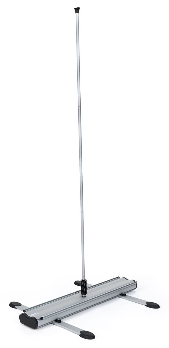 Wide outdoor retractable banner frame with aluminum build