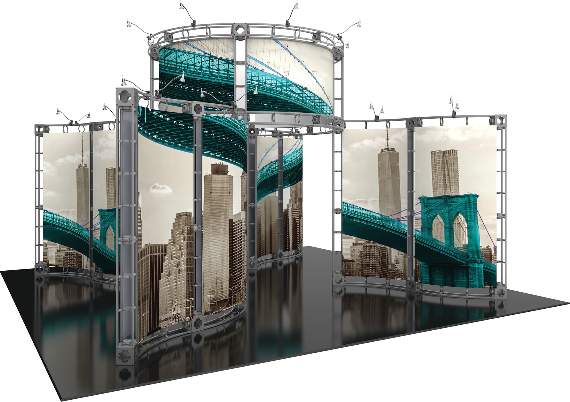 20' x 20' portable trade show display booth truss expo kit frame and graphics