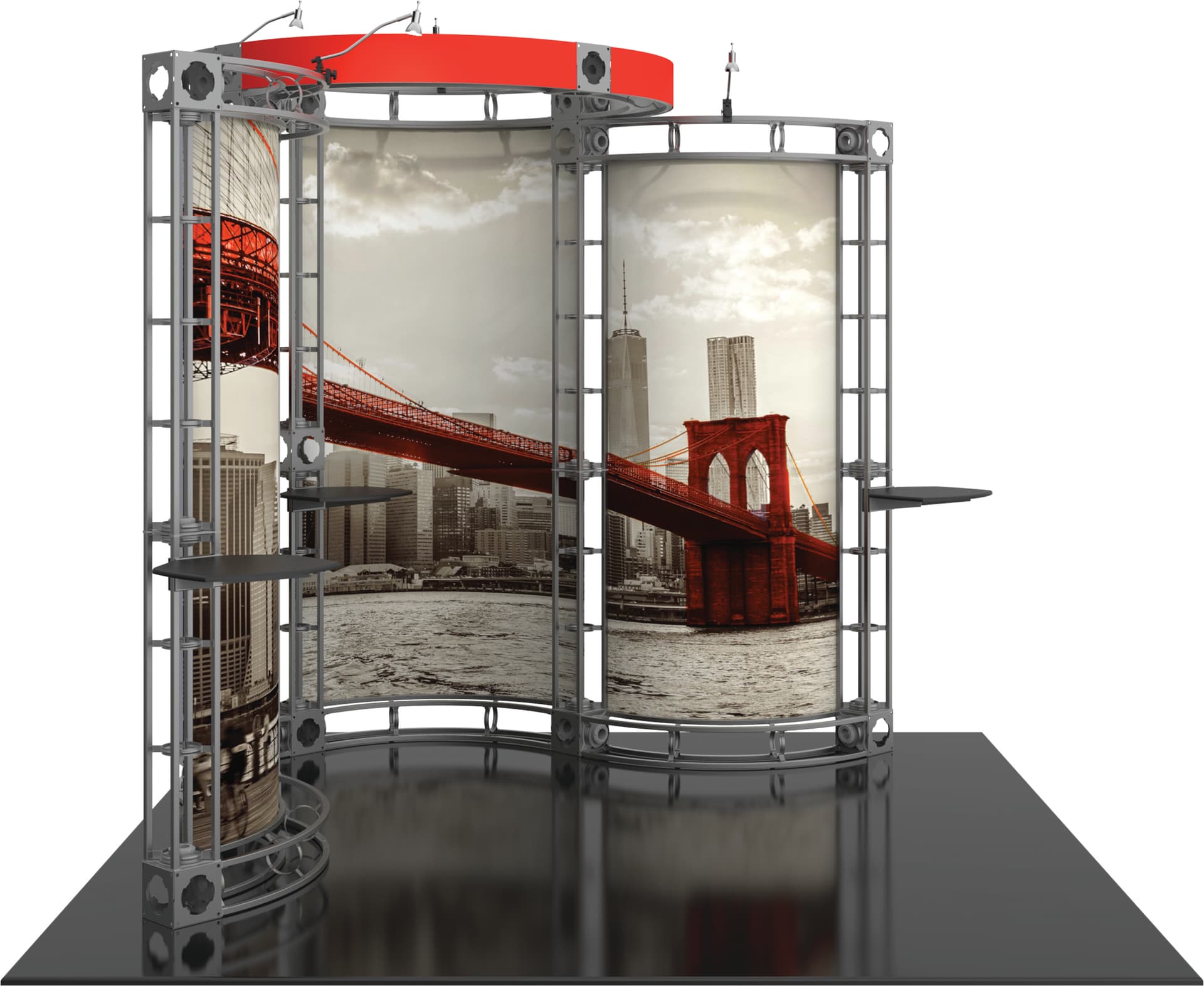 Orbus 10x10 truss trade show booth with frame and graphics
