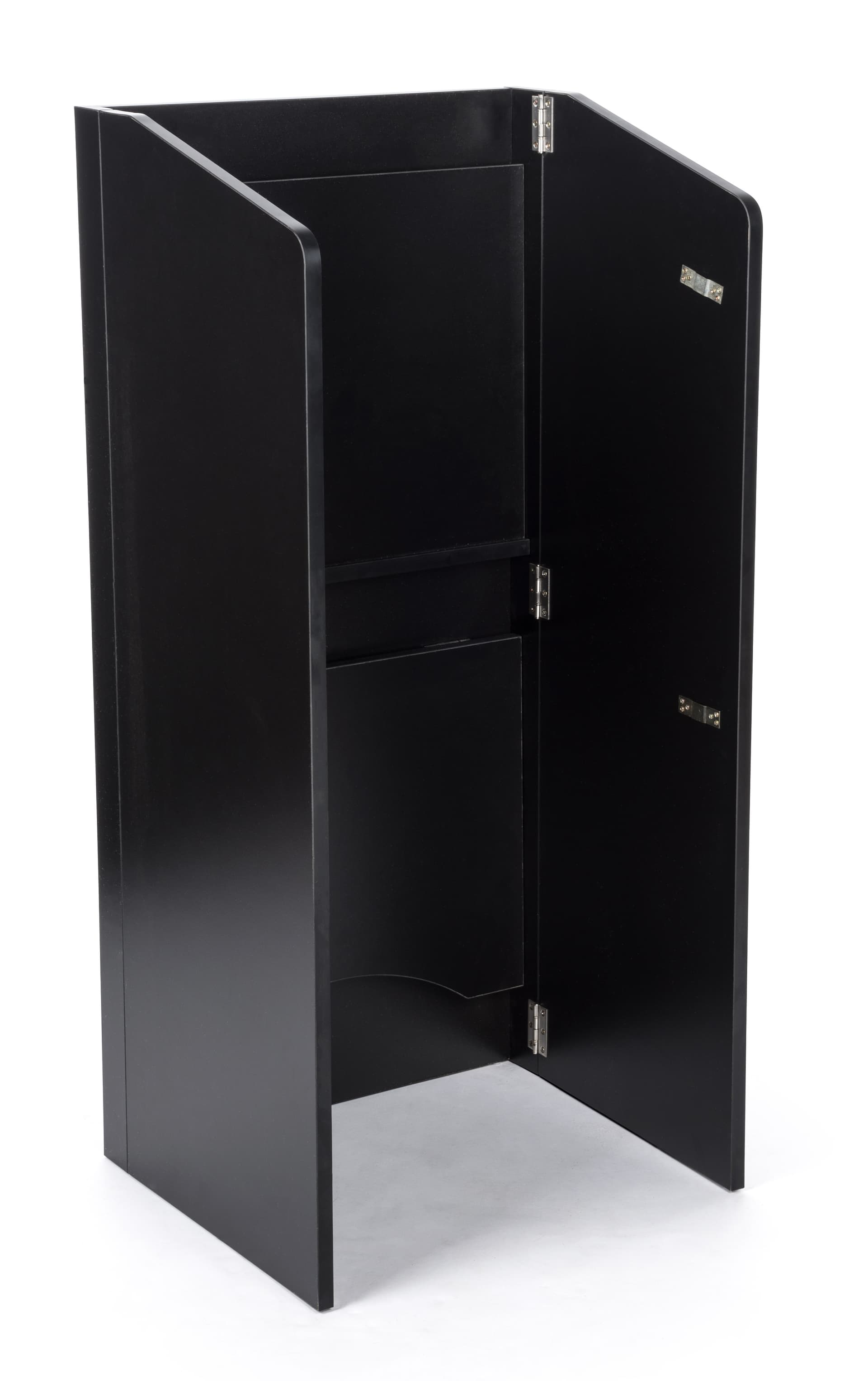 Portable folding podium with shelf