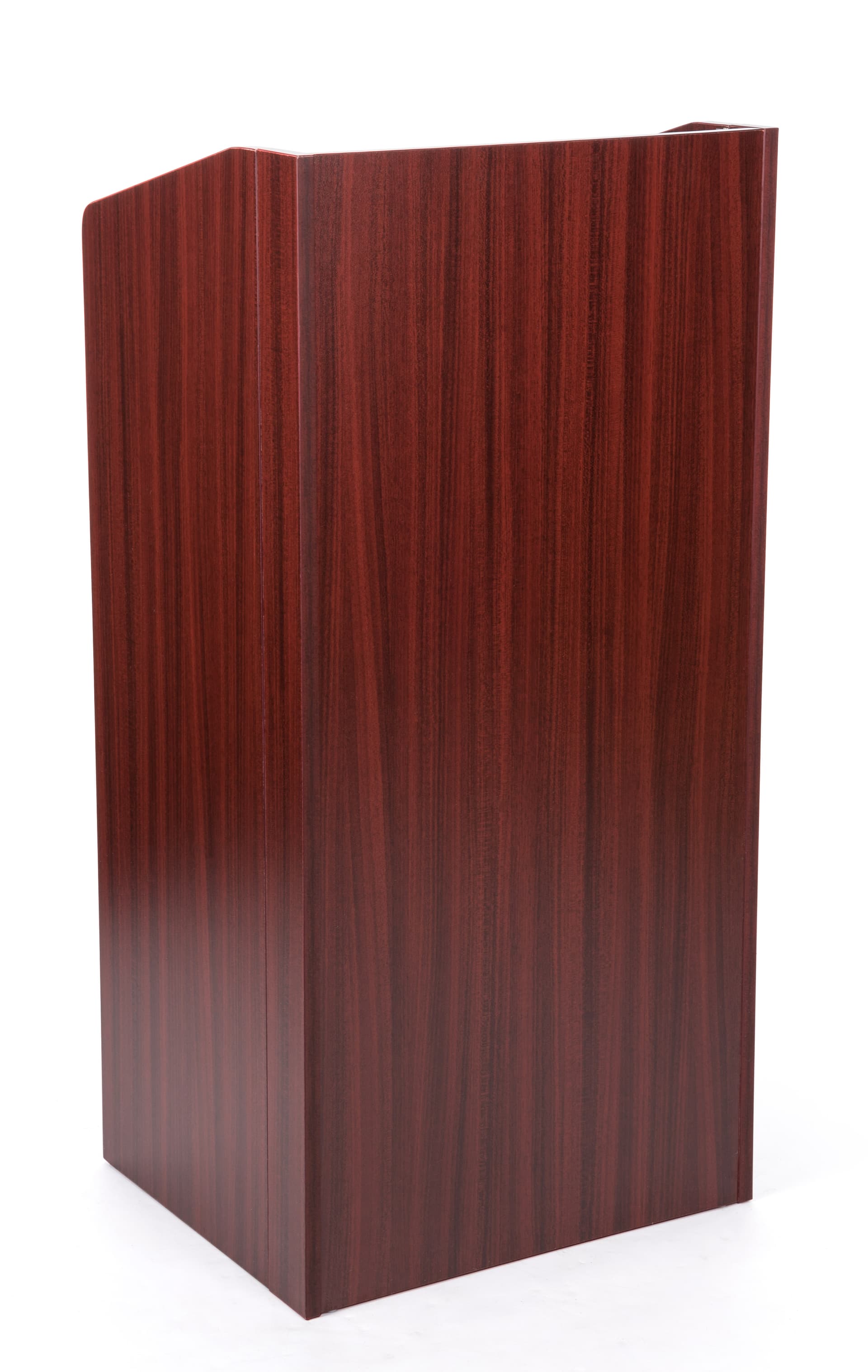 Collapsible podium with mahogany finish