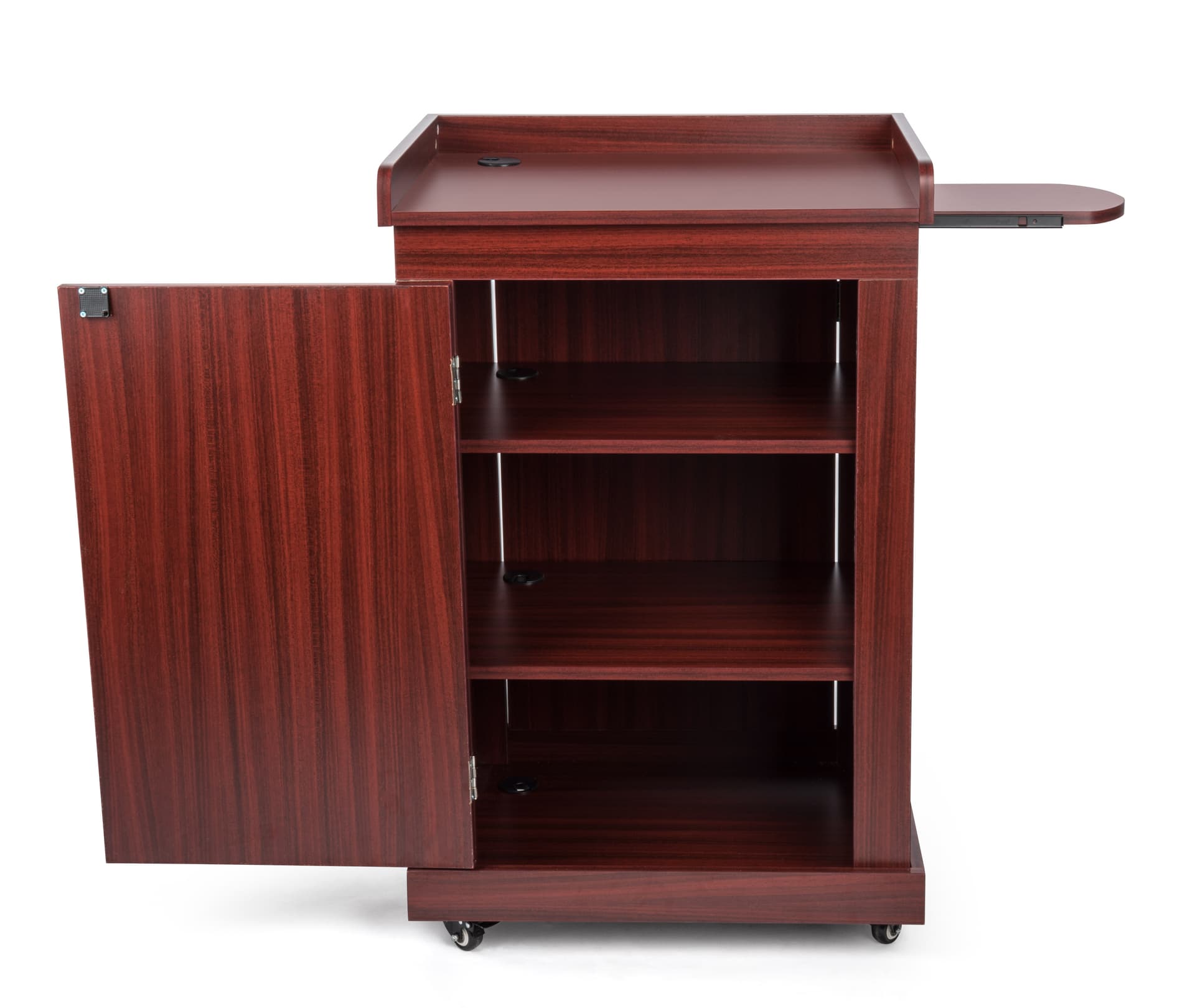 Locking lecture podium with cabinet