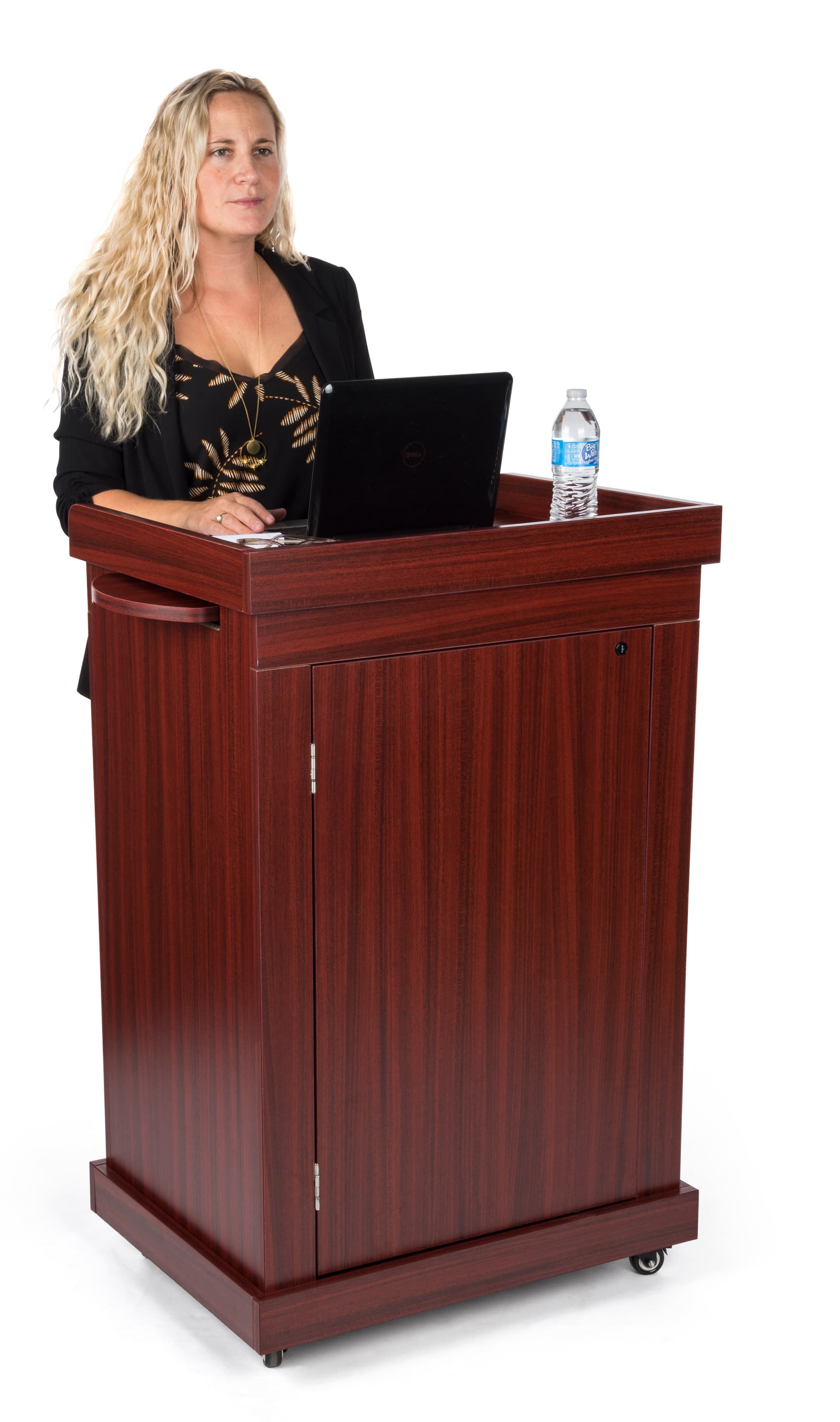 Lecture podium with cabinet and wide surface area