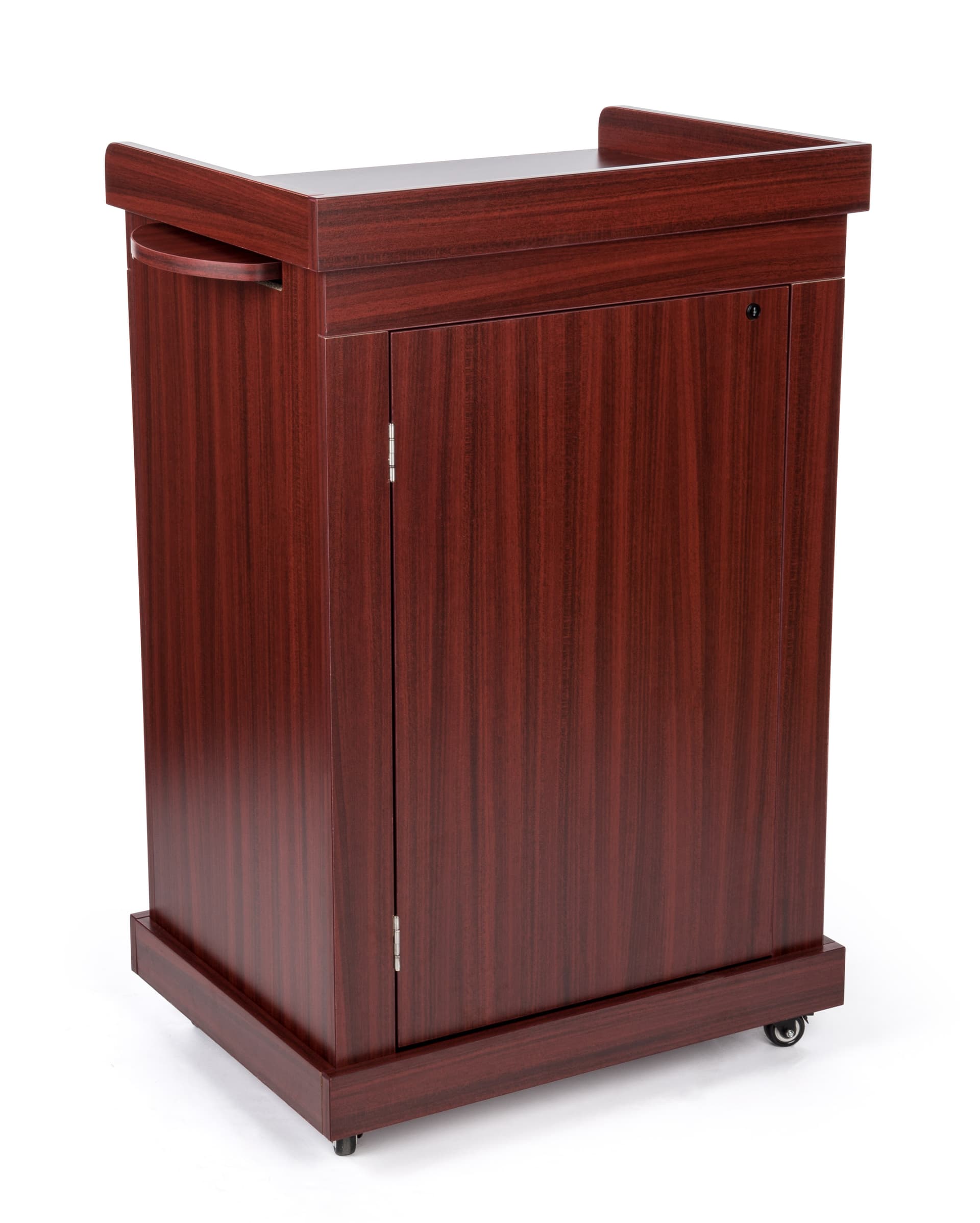 Rolling lecture podium with cabinet