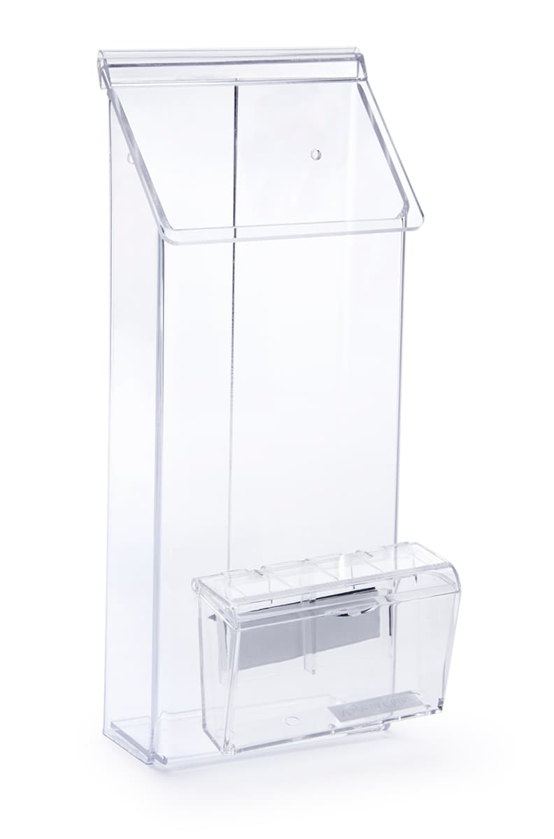 Outdoor Leaflet Dispenser With Business Card Holder