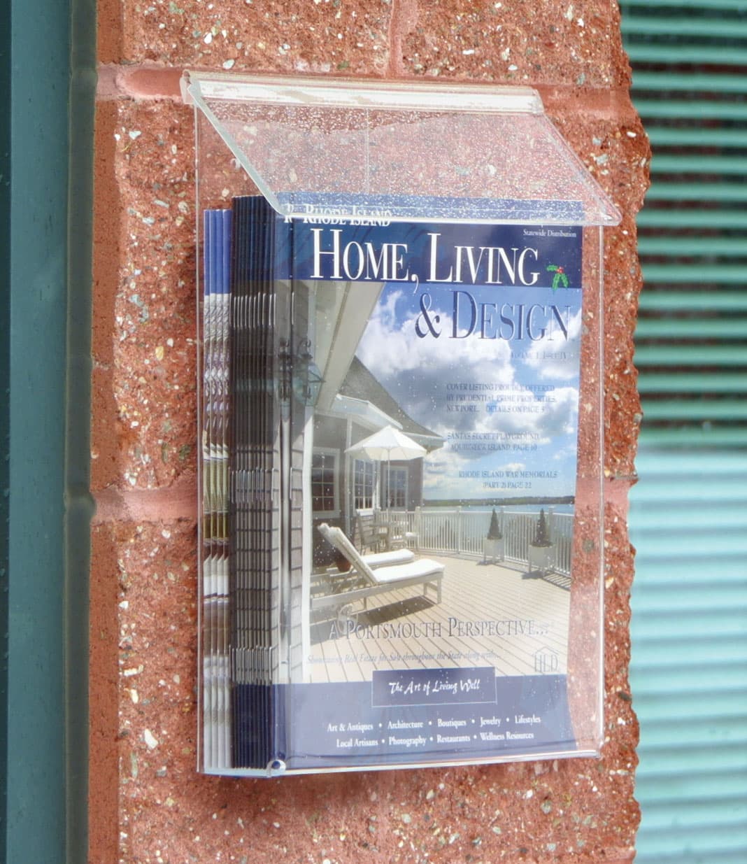 Outdoor literature display for wall mounting