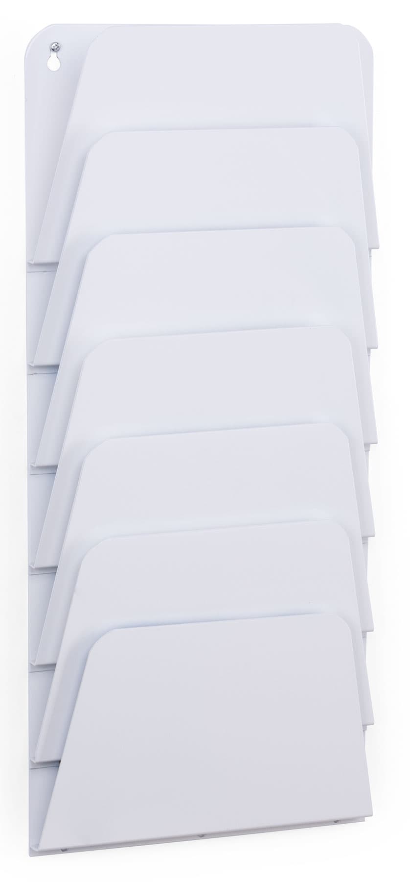 Seven Tiered Wall Mount White File Pocket