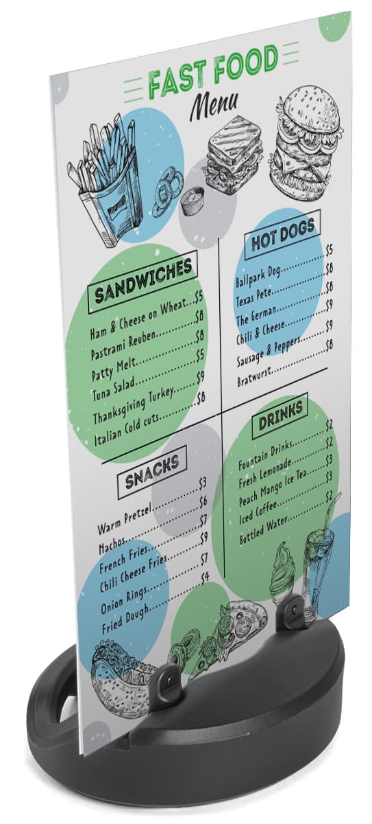 Weighted Sign Base with Custom Insert with One-Sided UV Printed Graphics