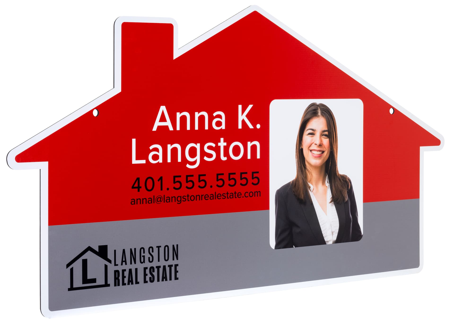 22 x 28 hanging custom shaped signage with 2-way graphics