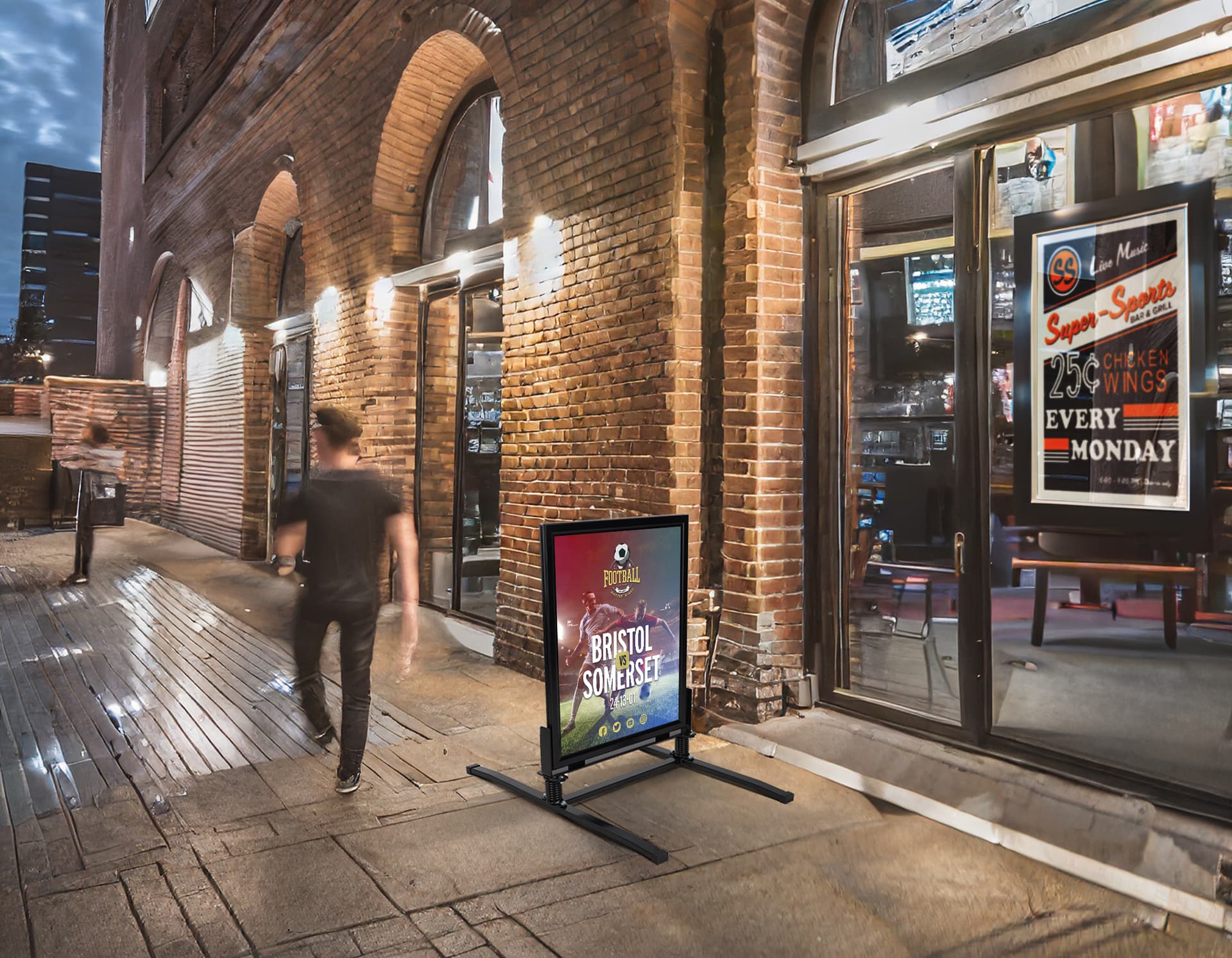 Outdoor sign stand with weather resistant designed