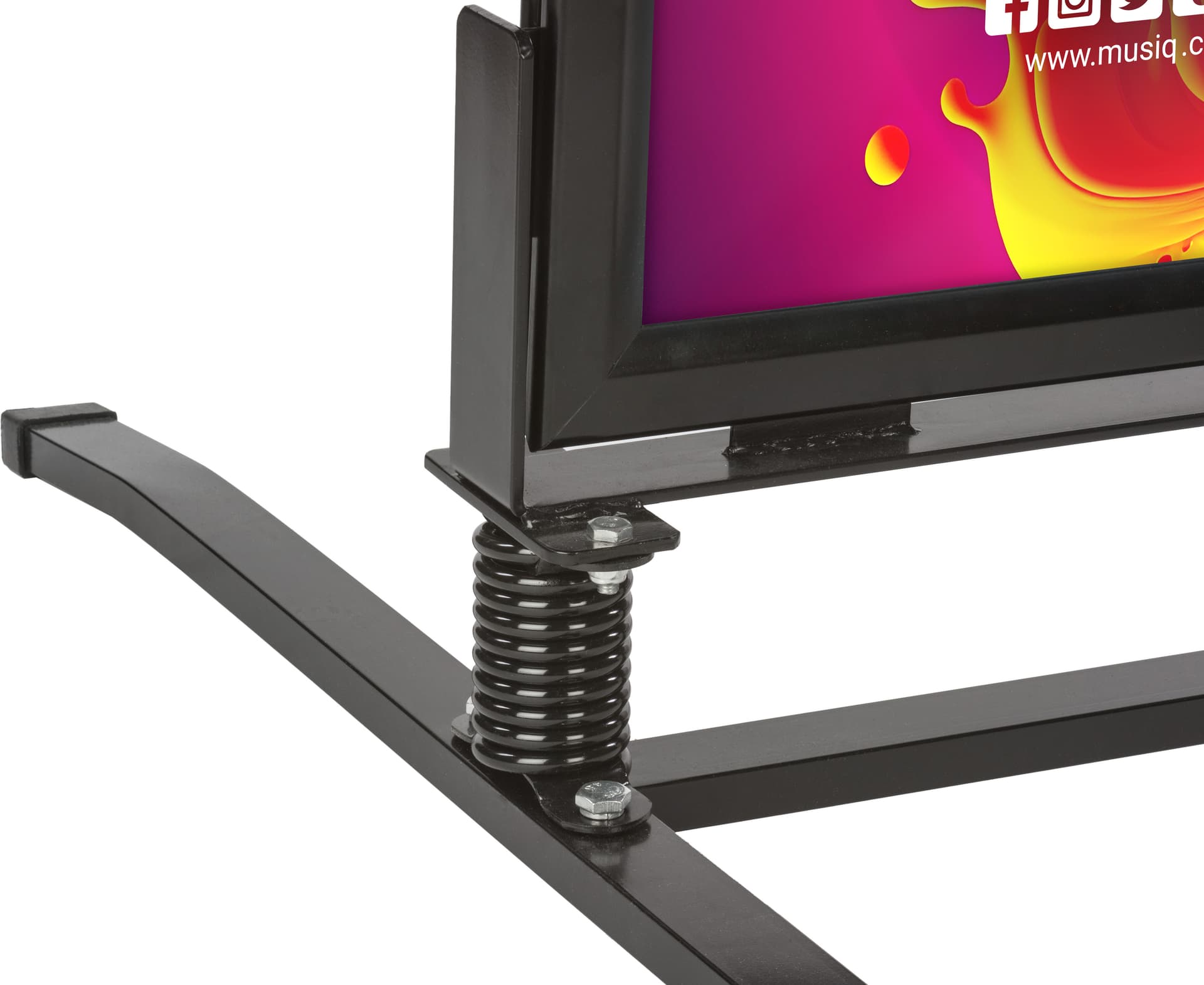 This Outdoor Sign Stand has a Springboard Base That Allows The Frame to Bend In Wind