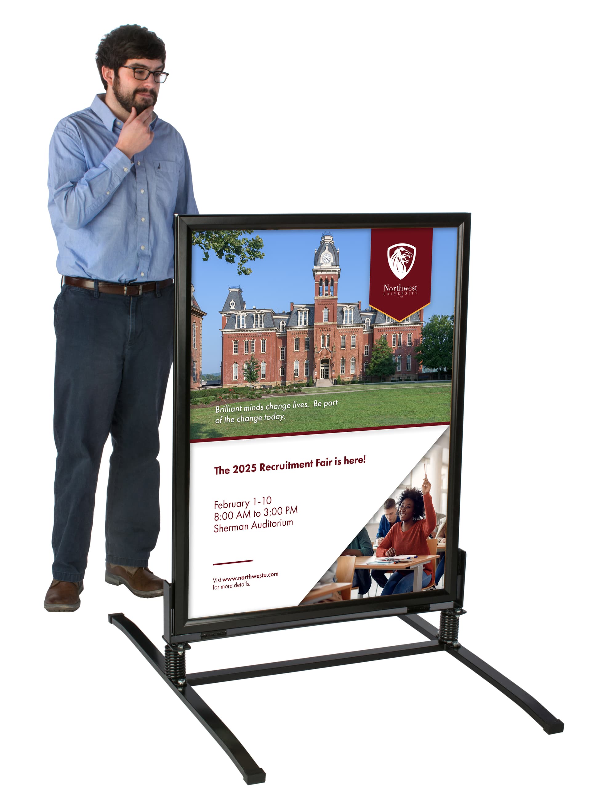This Wind Resistant Sidewalk Sign was Designed to Stand Up to Inclement Weather