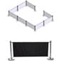Café Barrier System w/ 9 Banners & 10 Stanchions - Black