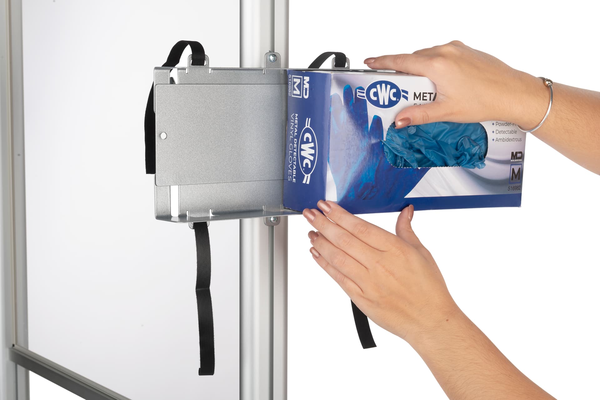 Adjustable PPE box holder for PCSG series with easy application  
