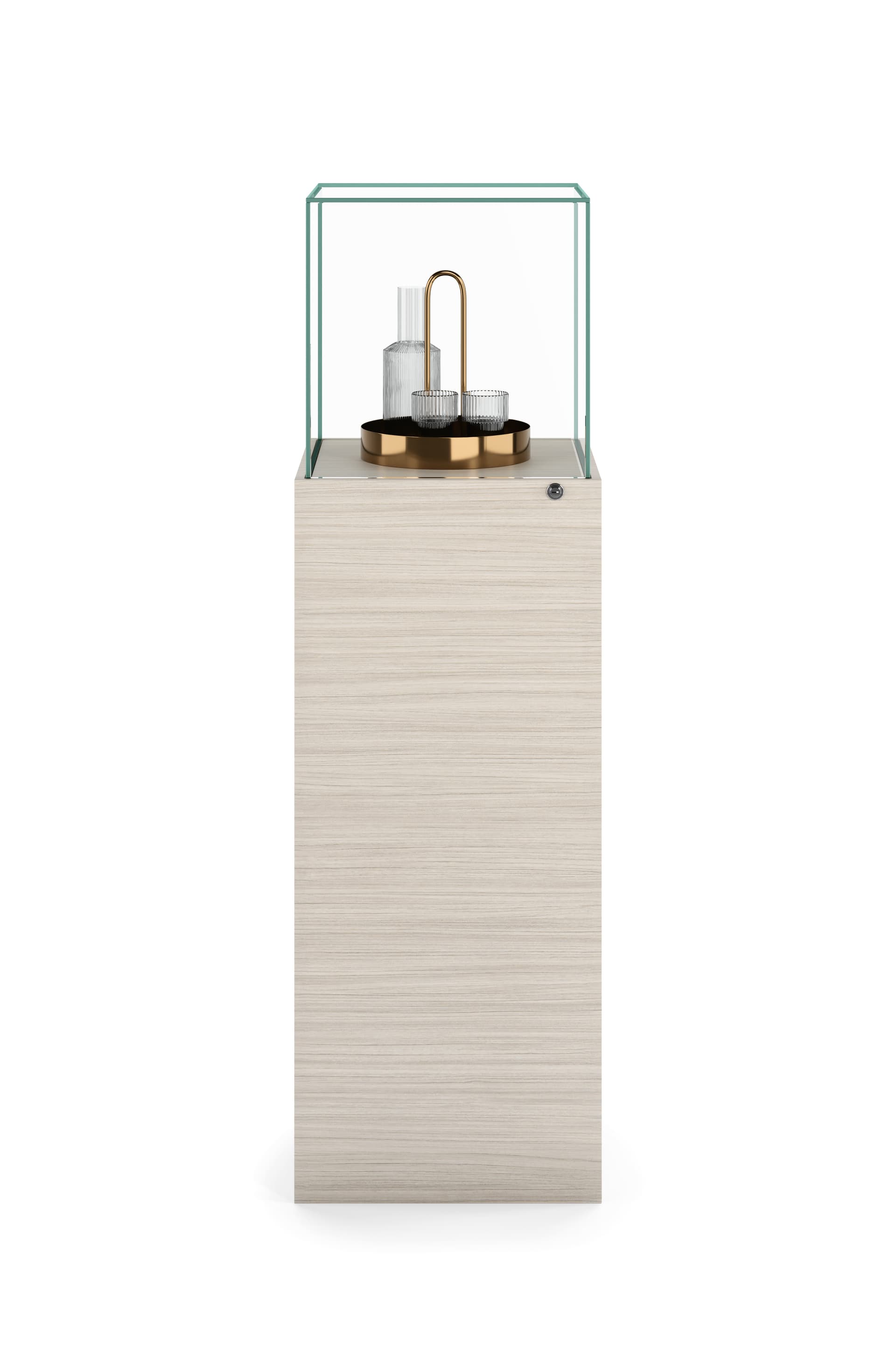Glass-top pedestal display for retail shops