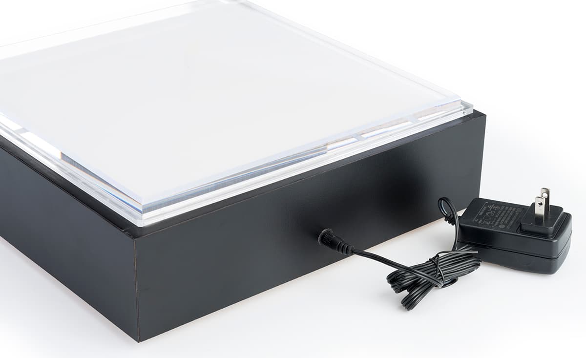 Black LED counter pedestal case