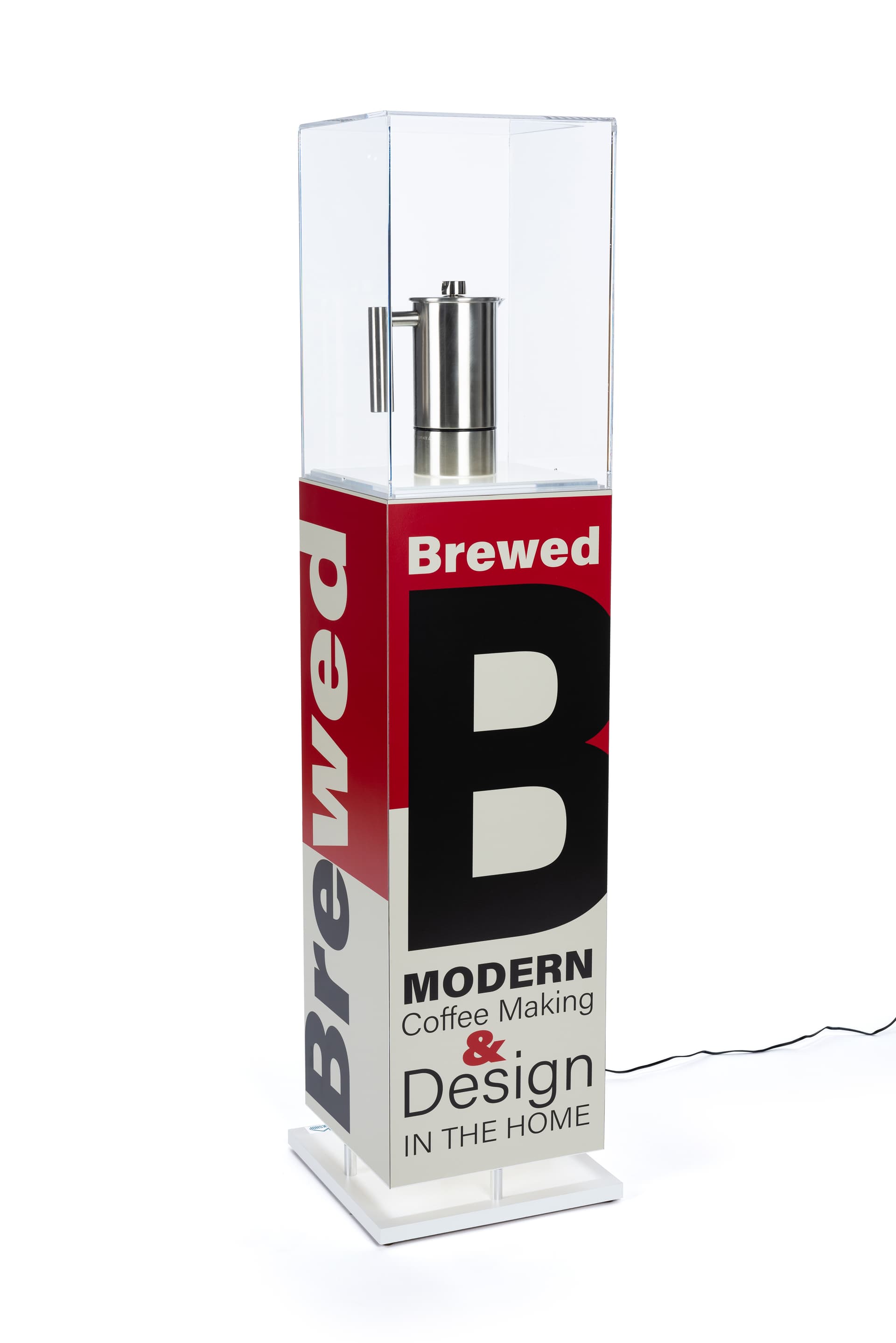 Showcase column with custom pedestal and 4-sided graphic
