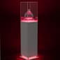 17" Pedestal Display Case with Acrylic Cover, Interior Lights - Black or White