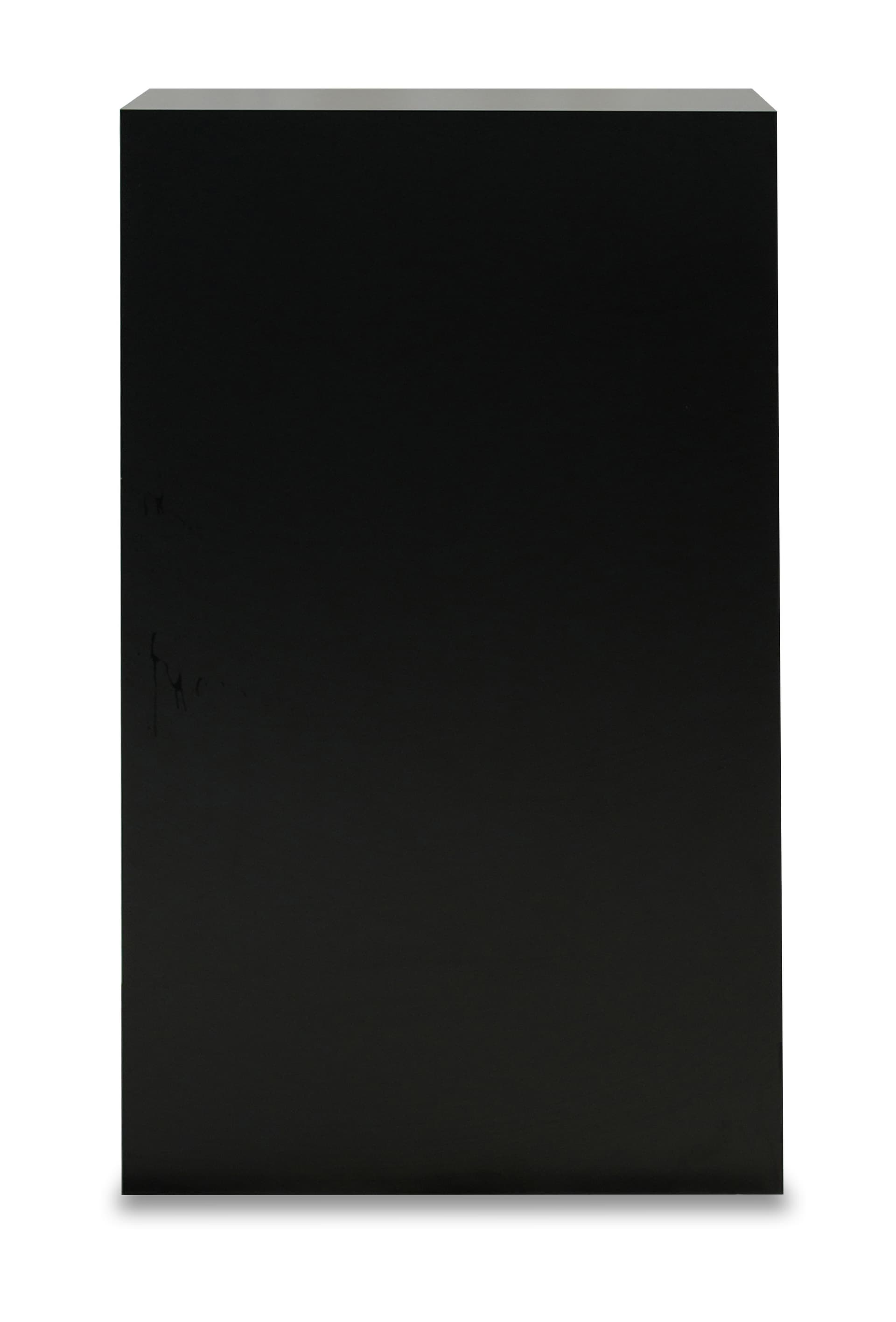 Retail display pedestal with a wide rectangular shape
