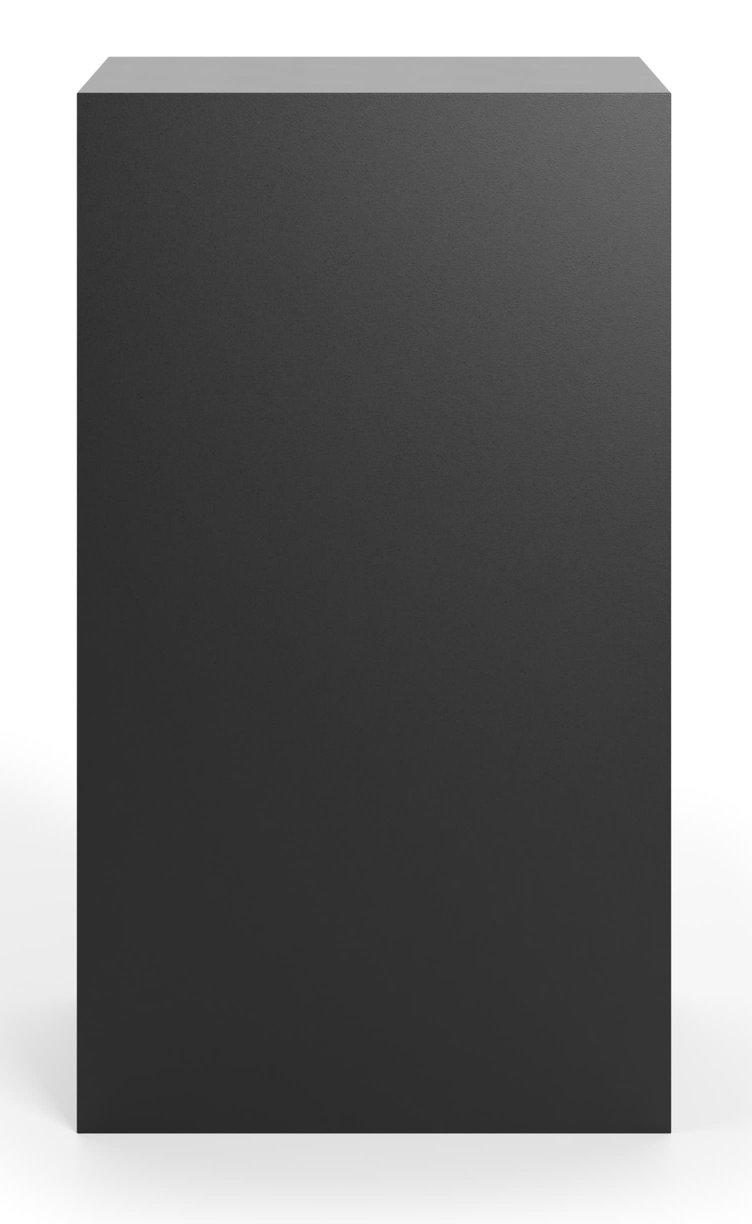 Retail display pedestal with a wide rectangular shape