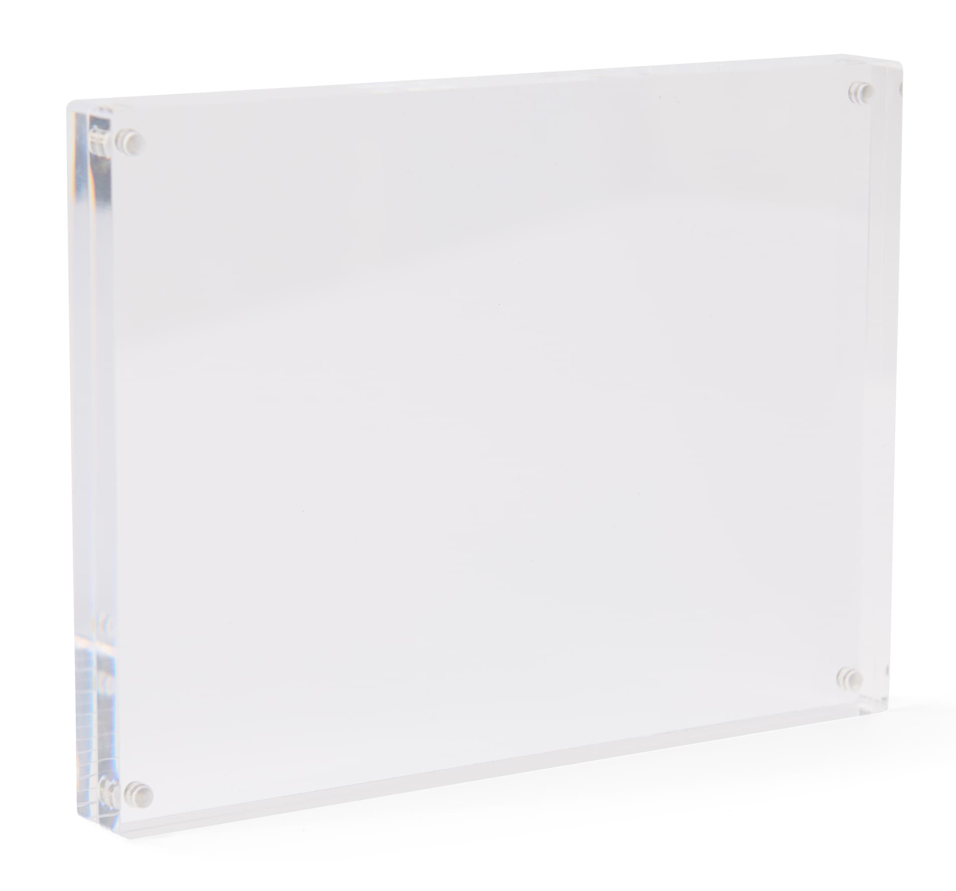 Magnetic acrylic frame for countertop placement 