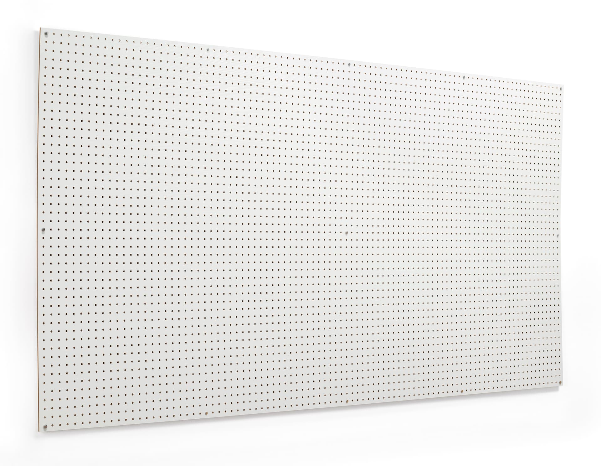 Large white pegboard with 1/4" holes