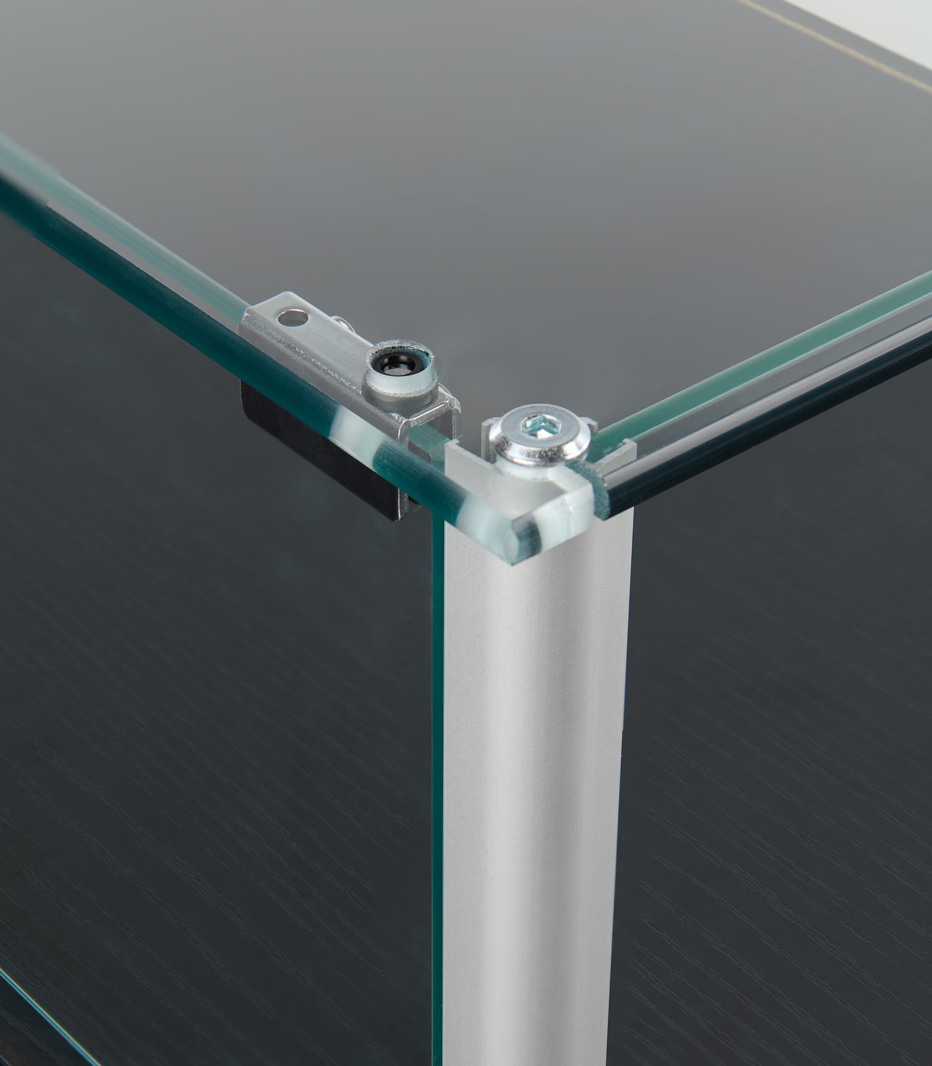 Glass Pedestal Showcase w/ Aluminum Support