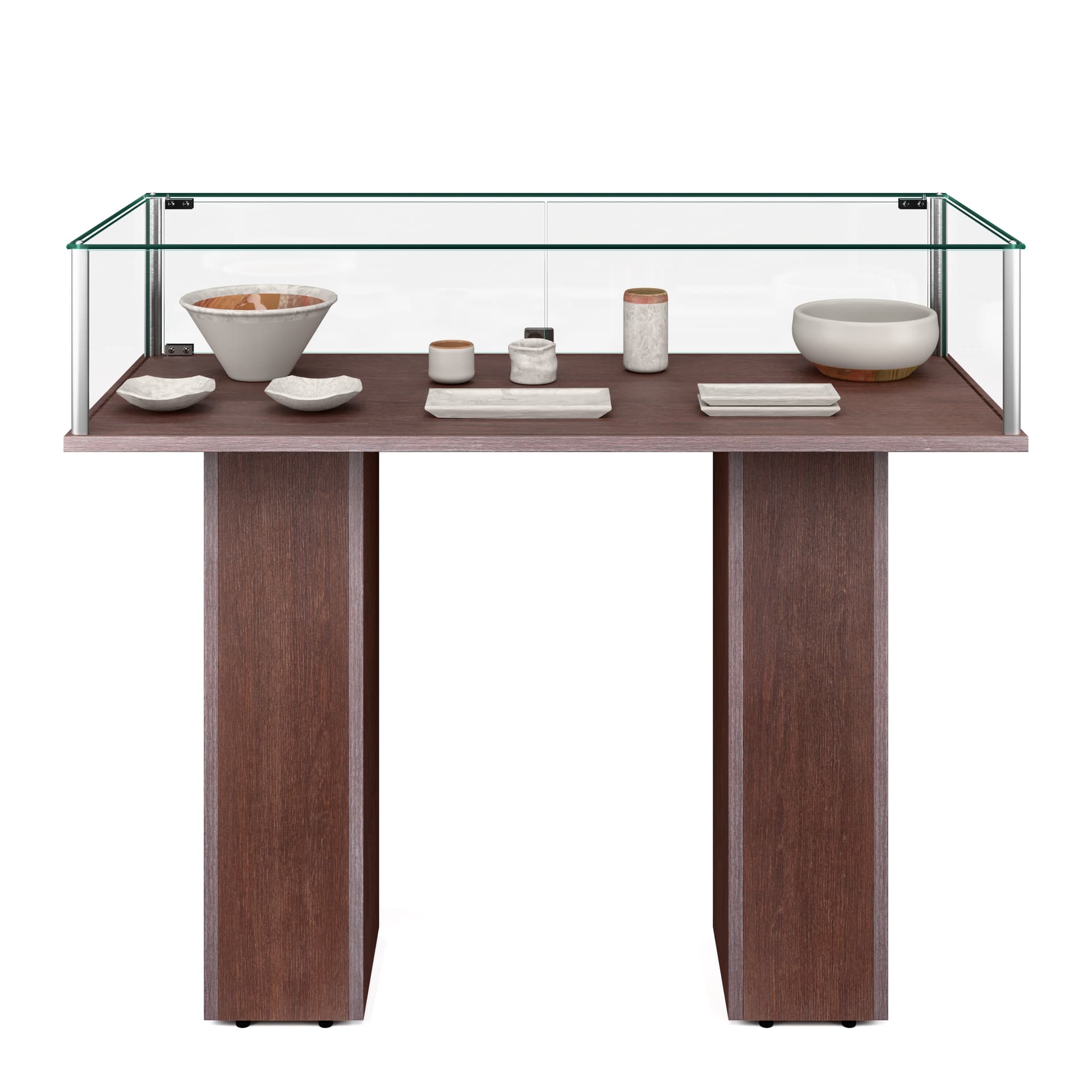 Commercial display case with veneer finish