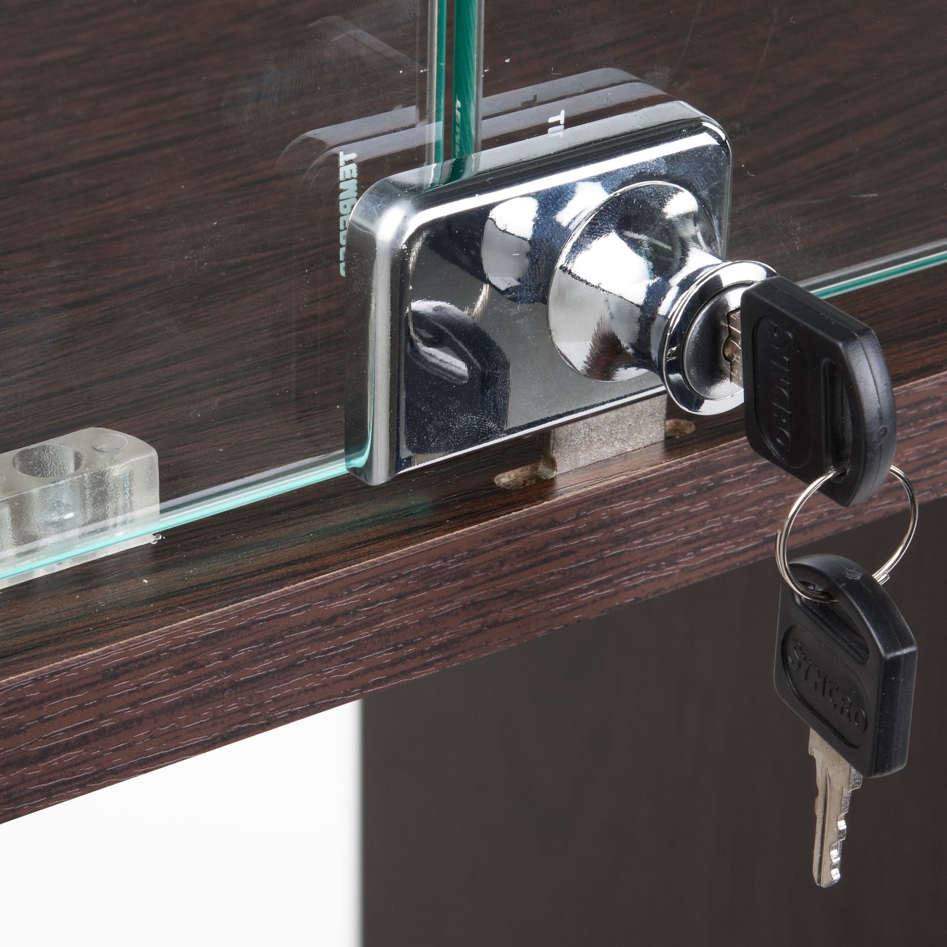 Commercial display case with lockable display area