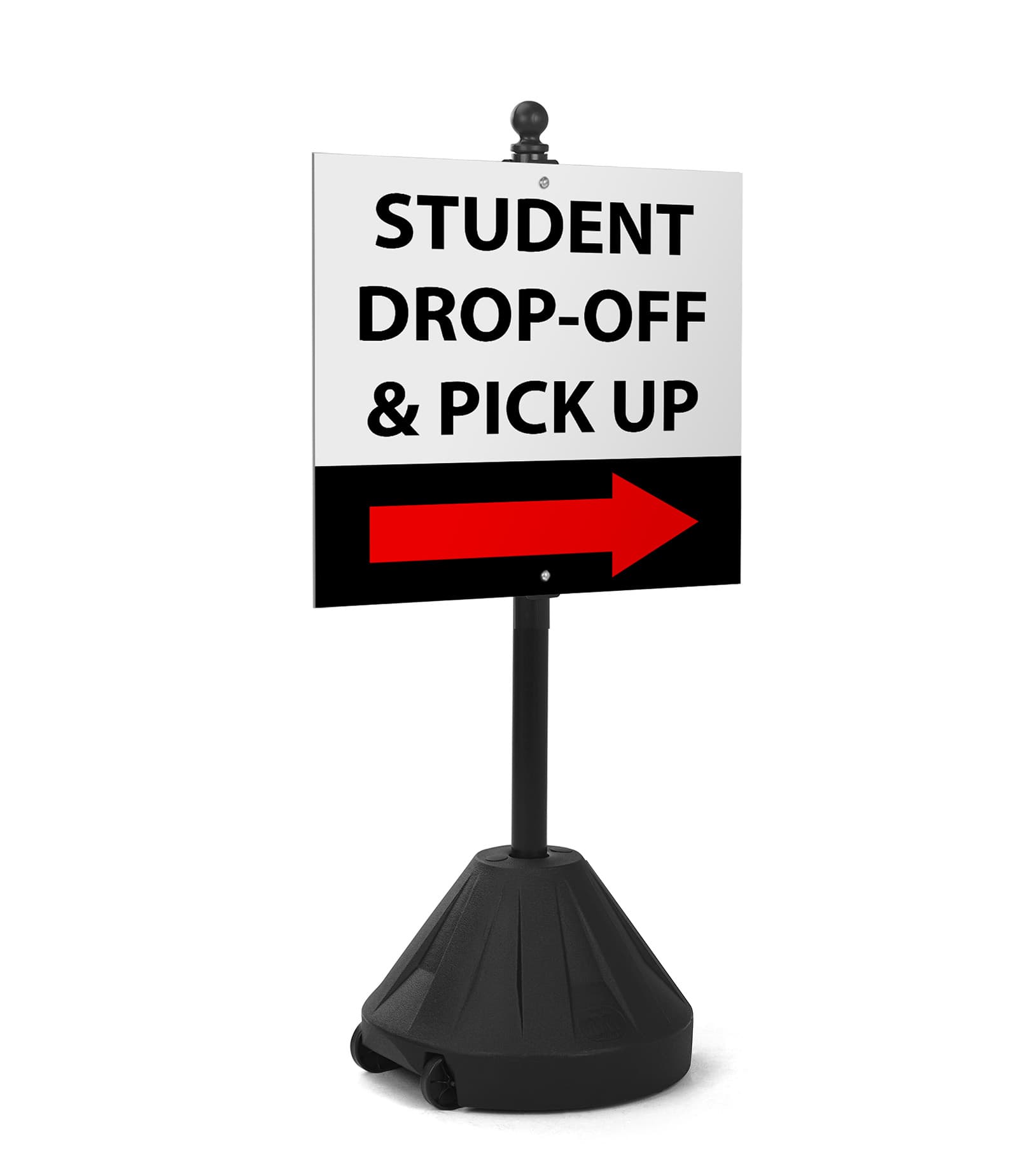 Parking lot sign base with sign