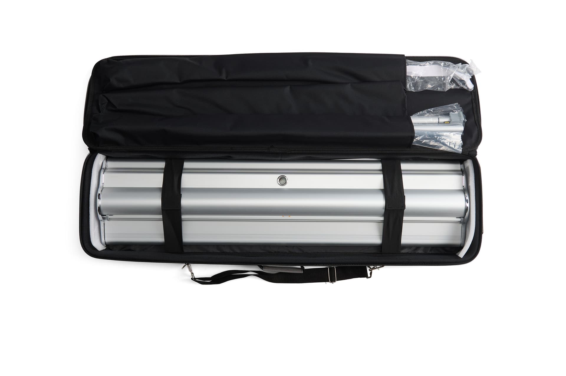 Paramount retractable banner stand hardware with travel case