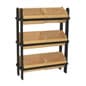 Tiered Wooden Display, Floor Standing, 6 Removable Bins - Black & Oak