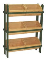 Wood Crate Stand with 6 Removable Bins
