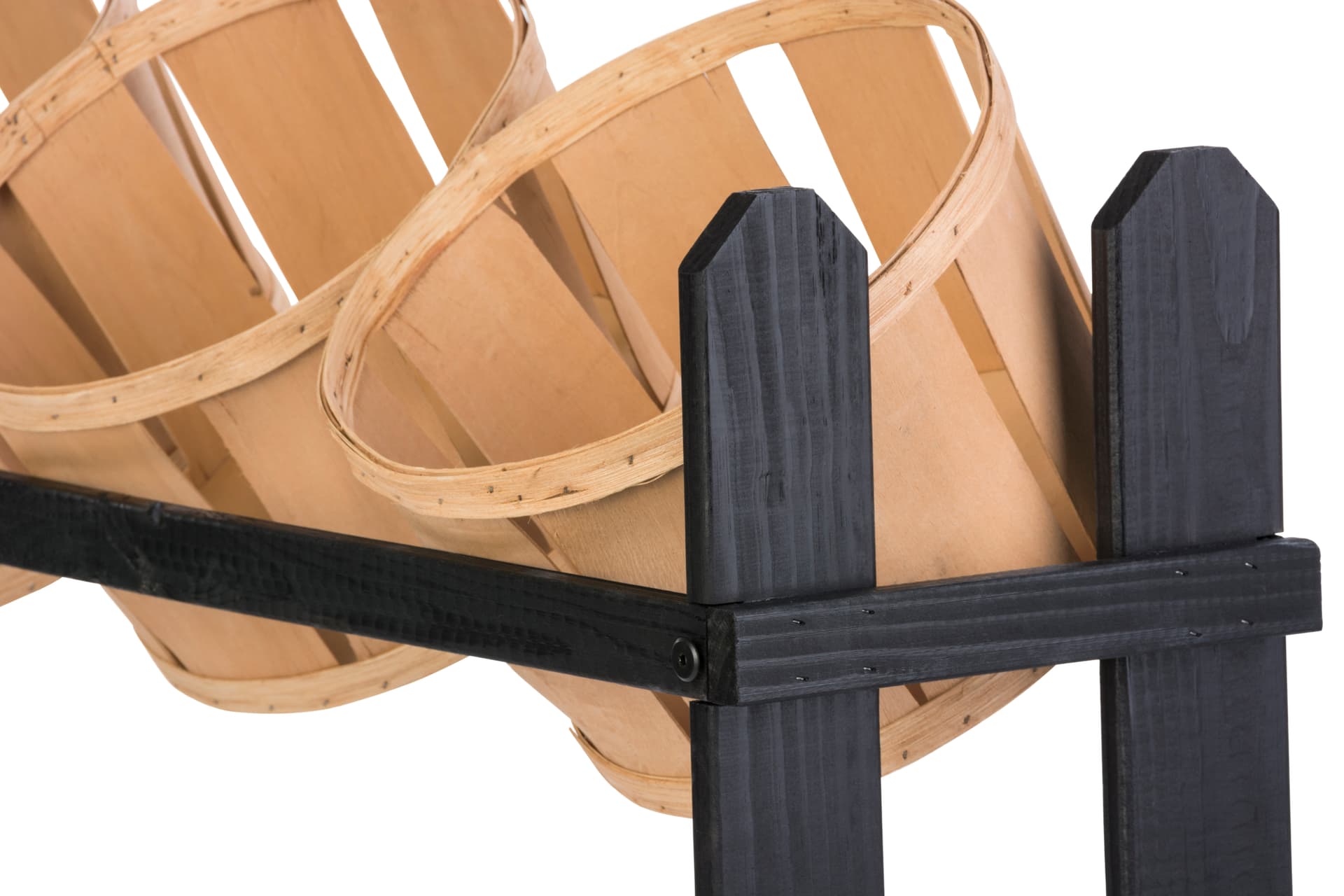 Basket Display Stand with Natural Wicker Baskets