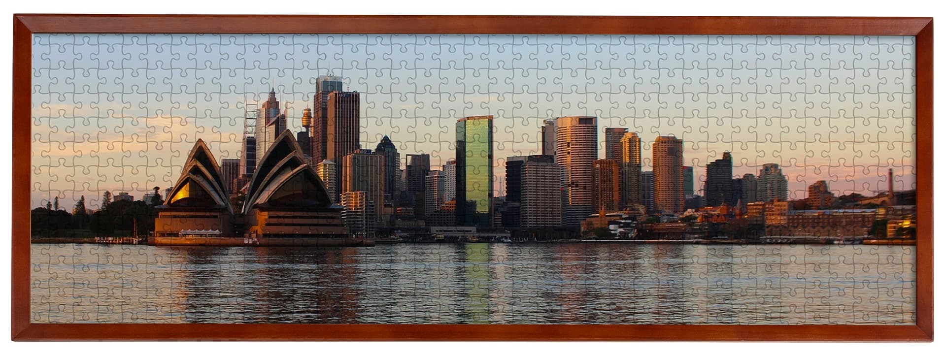 Wooden panoramic photo frame with landscape orientation 