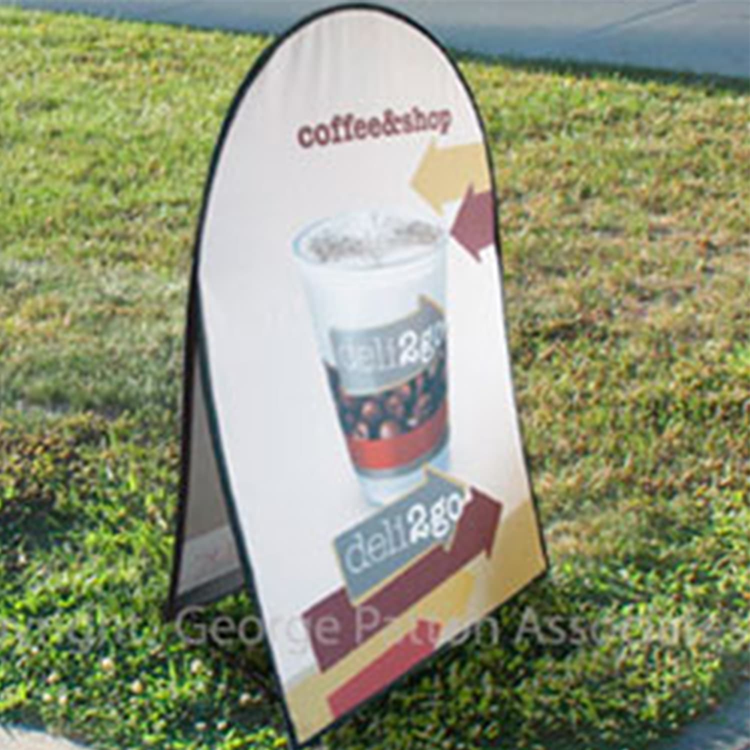 A-frame folding banner for outdoor advertising 