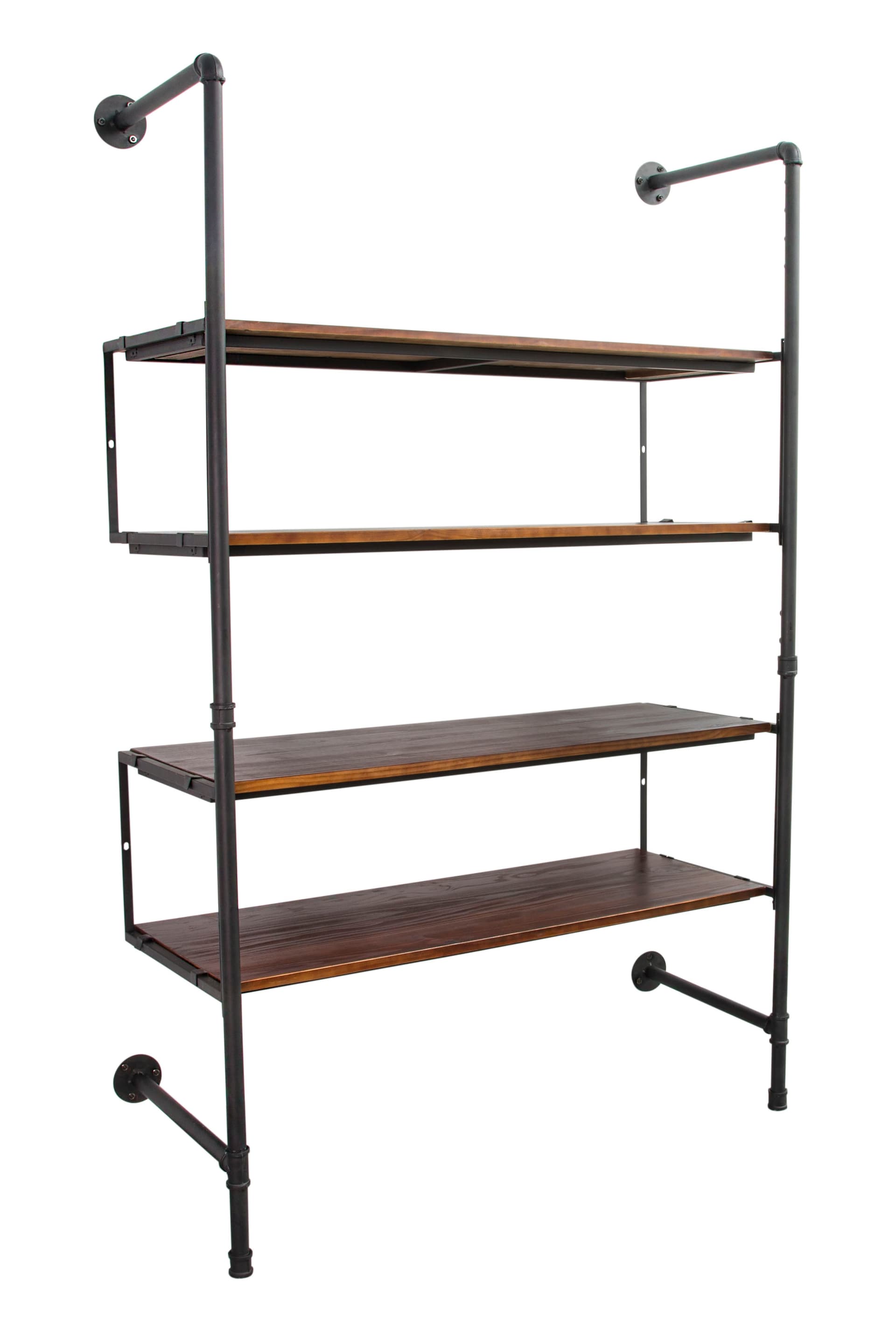 Industrial Retail Wall Shelves with 4 Display Tiers