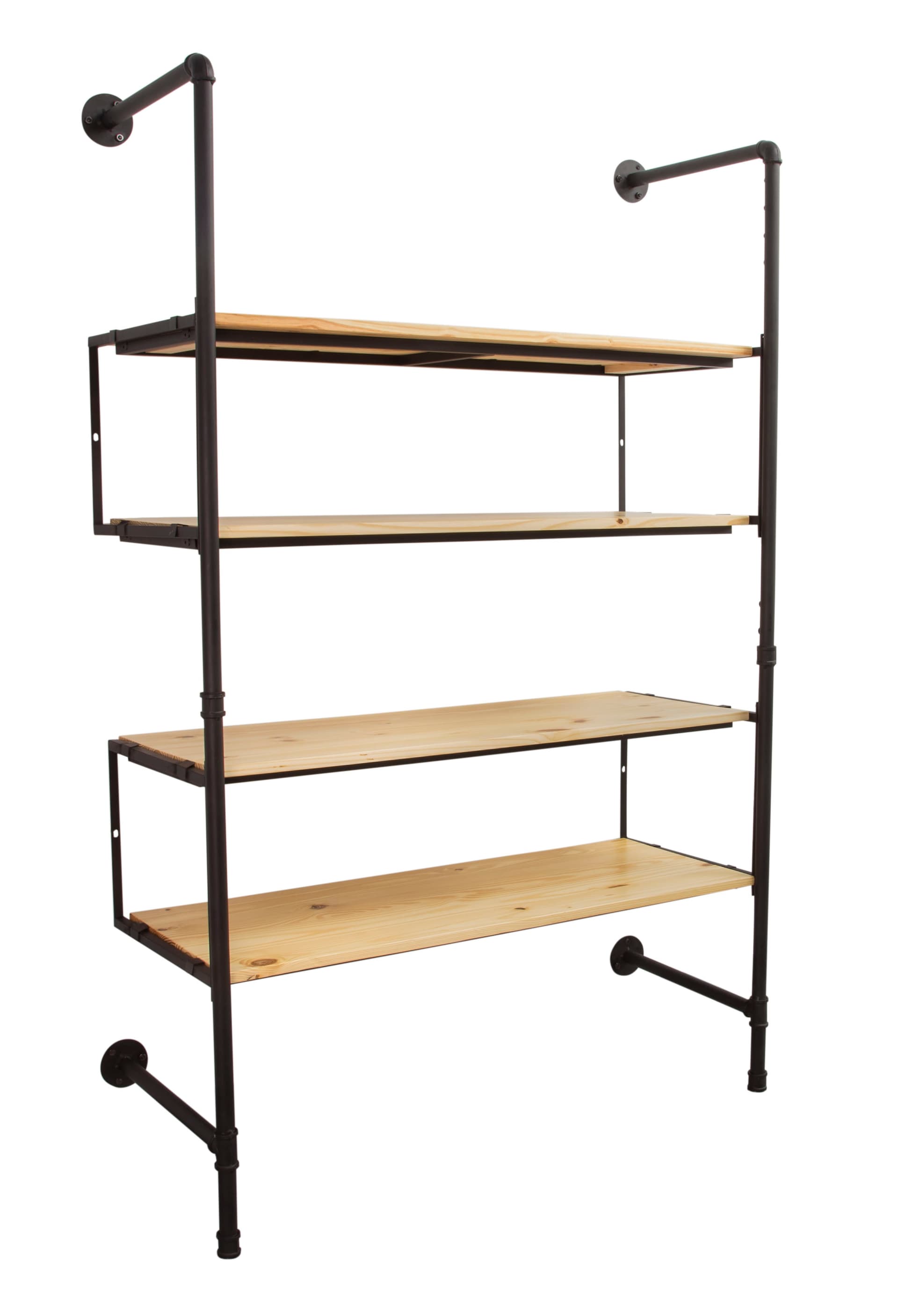 Mounted Industrial Pipe Shelving Wall Unit 