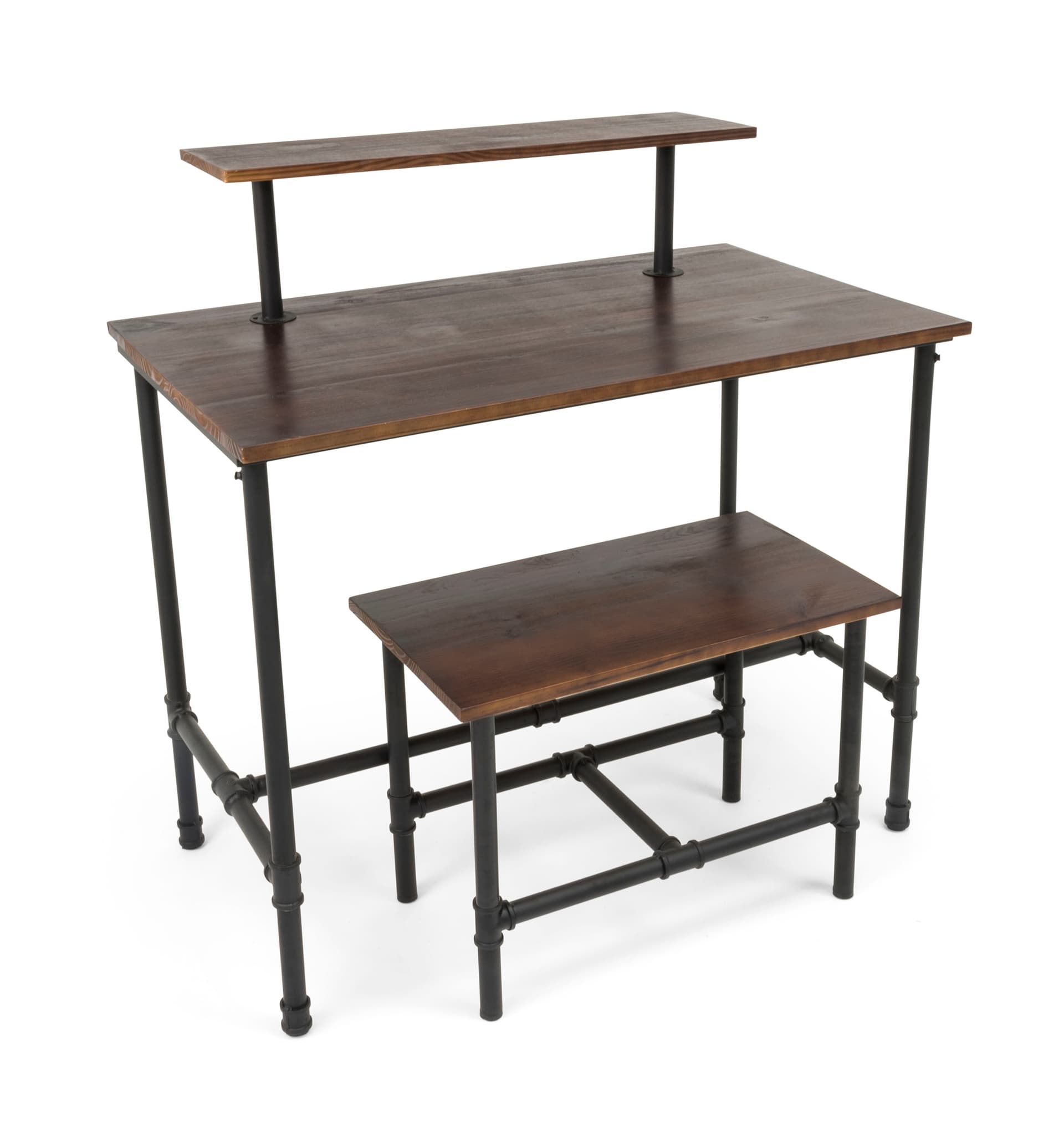 Set of Pipe Display Nesting Tables with Removable Top Tier
