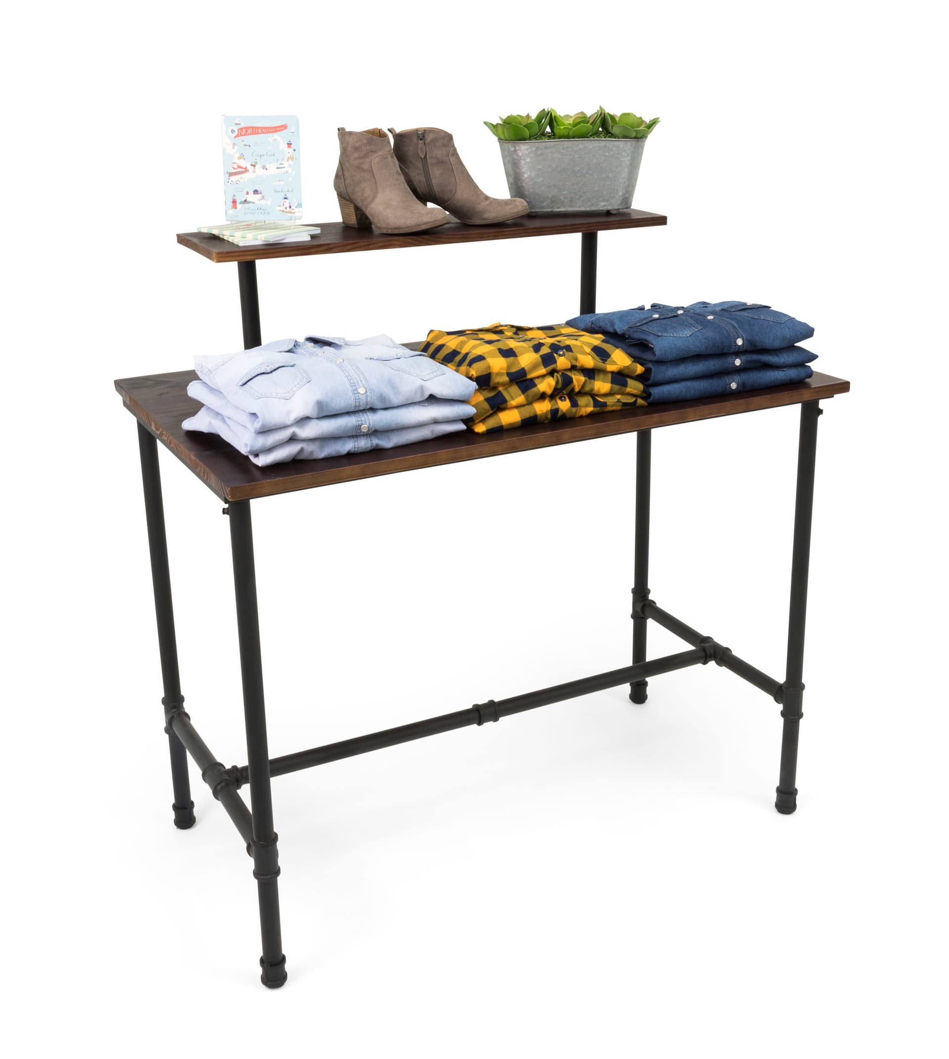 Large Pipe Display Table with 2 Tiers