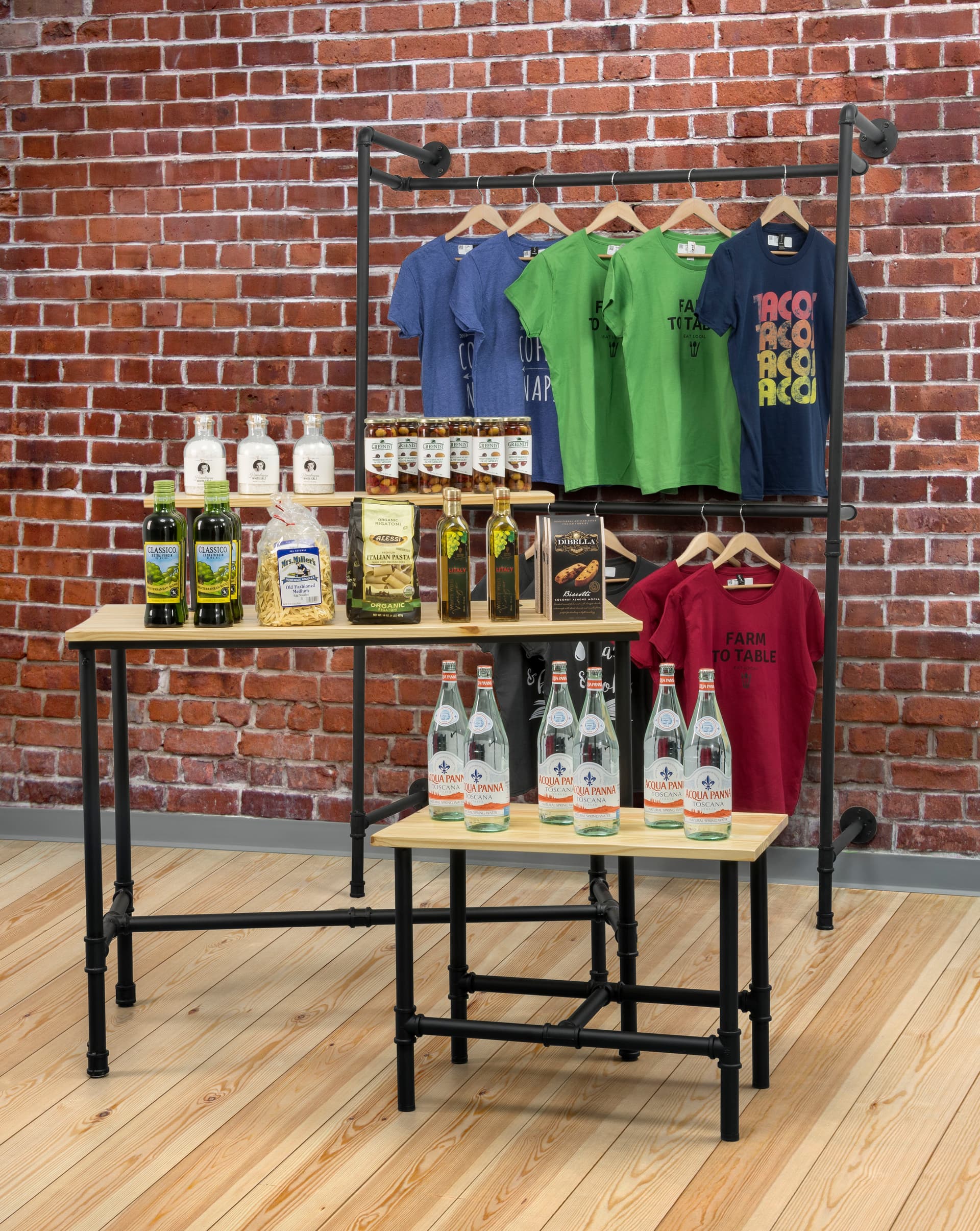 Large Pipe Retail Table Used in a Store