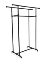 Double Rail Pipe Clothing Rack with Black Powder Coated Finish