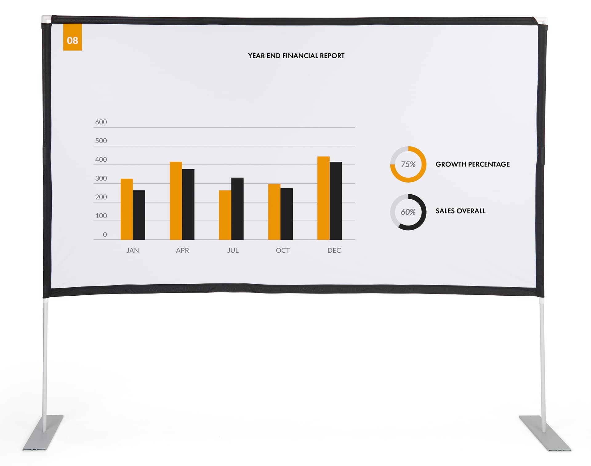 Outdoor movie projector screen with 16:9 aspect ratio 