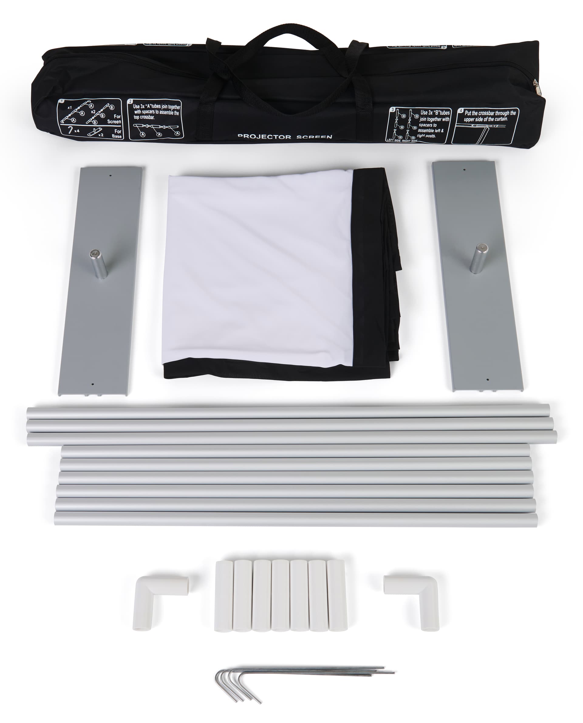 Outdoor movie projector screen with 4 ground stakes included 