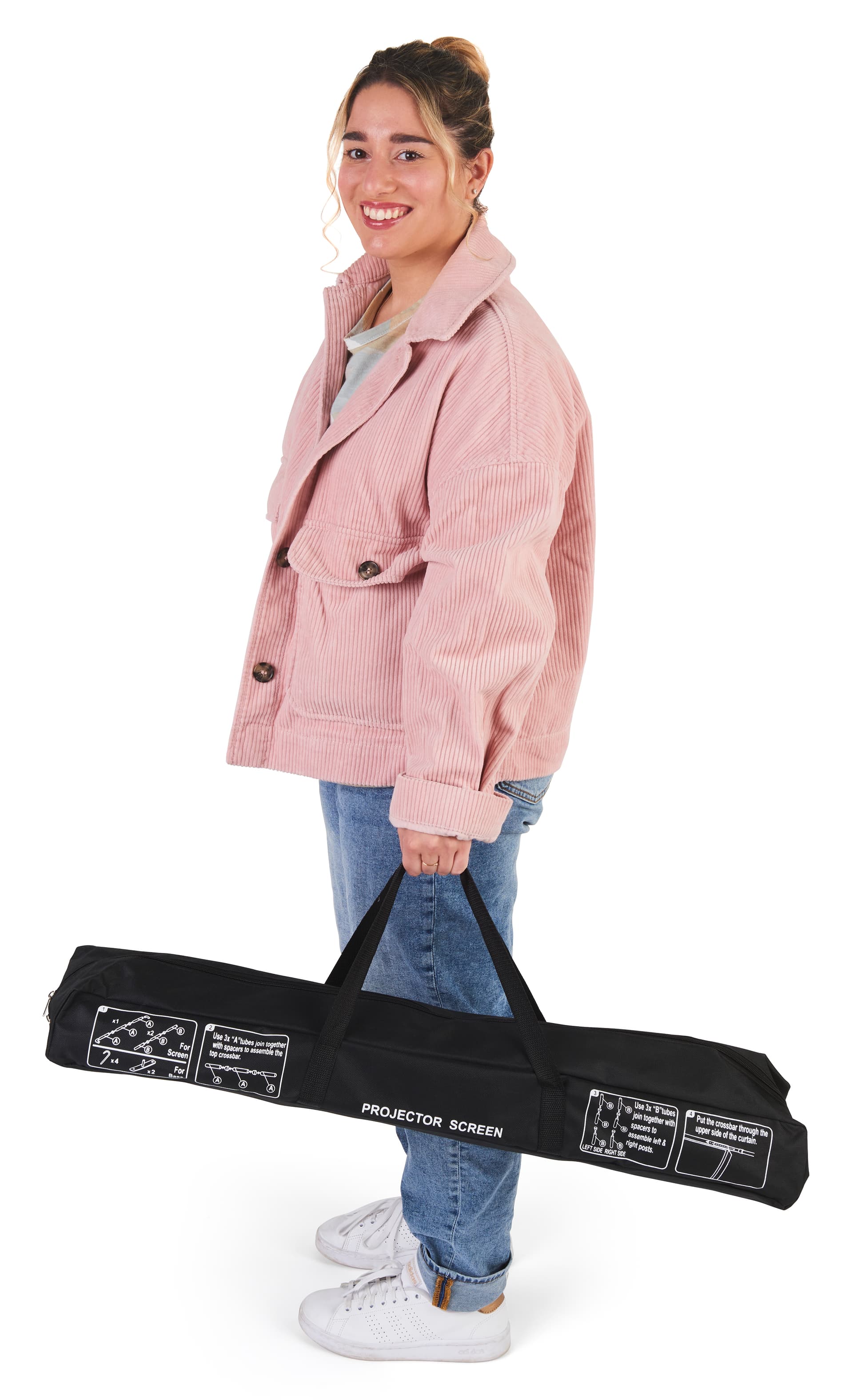 Outdoor movie projector screen with carry case included 