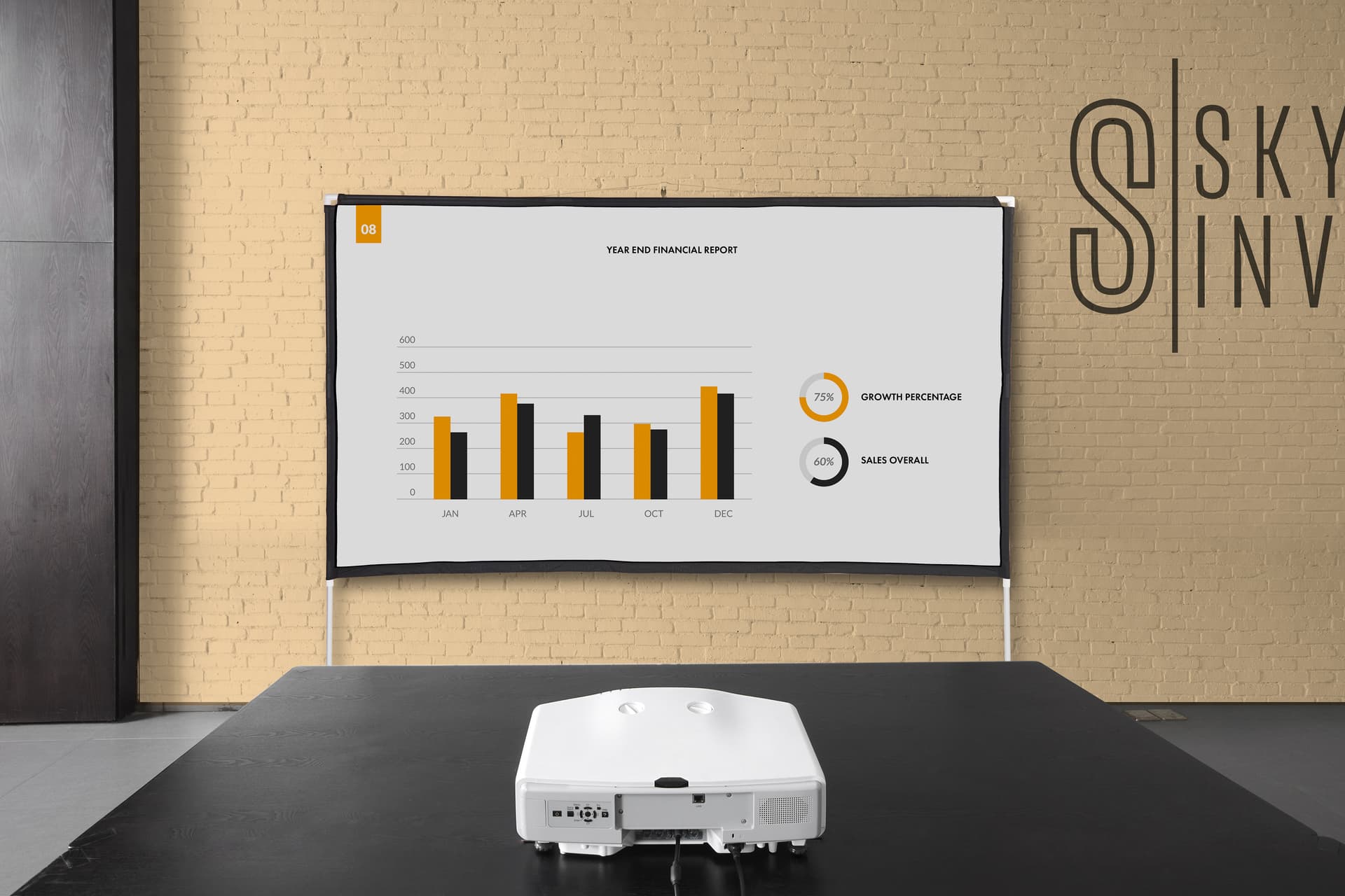 Outdoor movie projector screen can be sued for conferences 